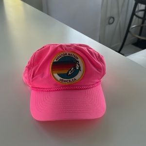 pink trucker hat